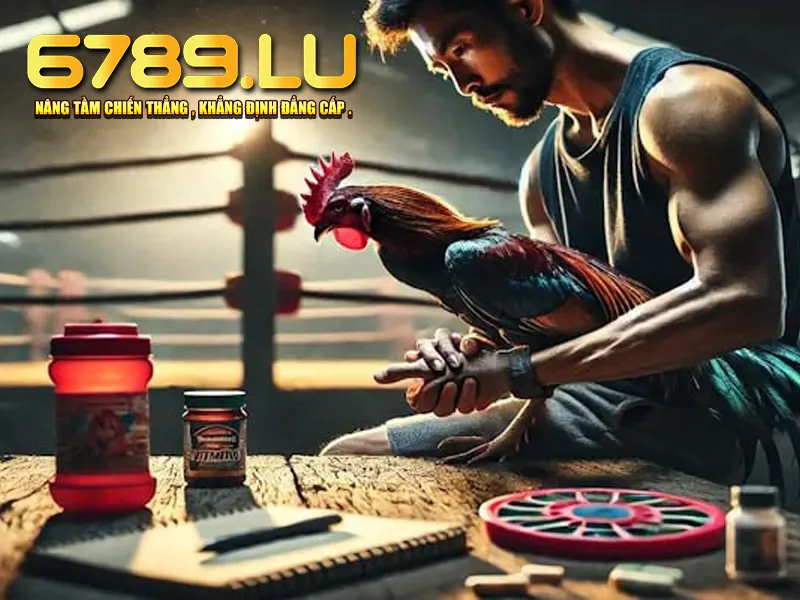 Chăm sóc gà  trước khi lên sàn đấu 