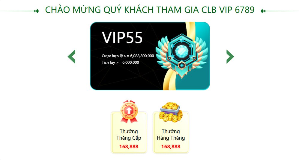 GIỚI THIỆU CLB VIP 6789 – ĐẲNG CẤP THÀNH VIÊN & ĐẶC QUYỀN BỀN VỮNG 2 Chào mừng tham gia CLB VIP 6789